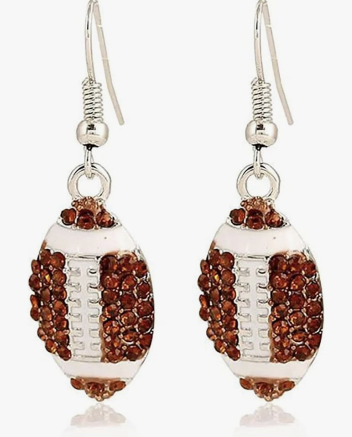 Rhinestone Football Shiny Crystal Drop Earrings for Women